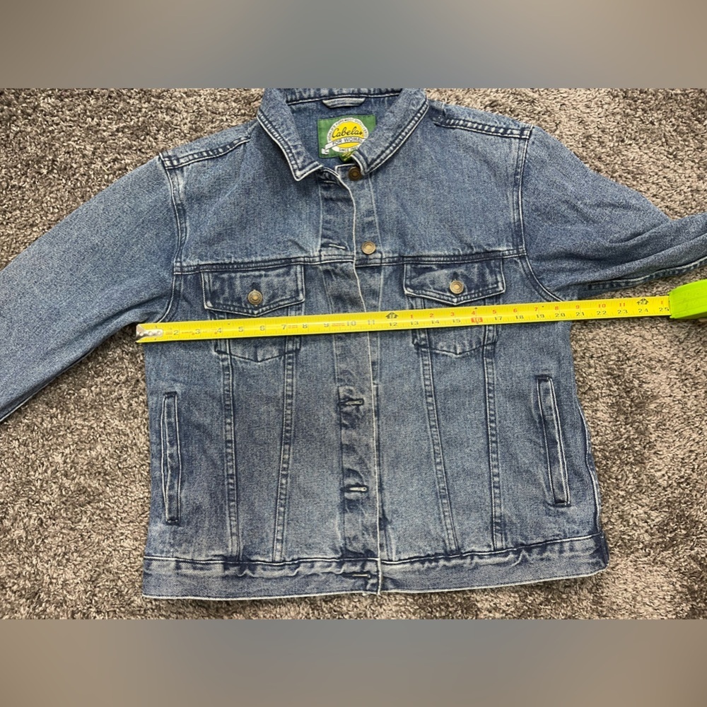 Cabela’s cotton blue denim jean long sleeve button down jacket coat size M - Picture 14 of 17